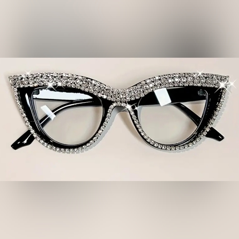 🆕️✨️ BLACK RHINESTONE CAT EYE READING GLASSES✨️ - Picture 3 of 8
